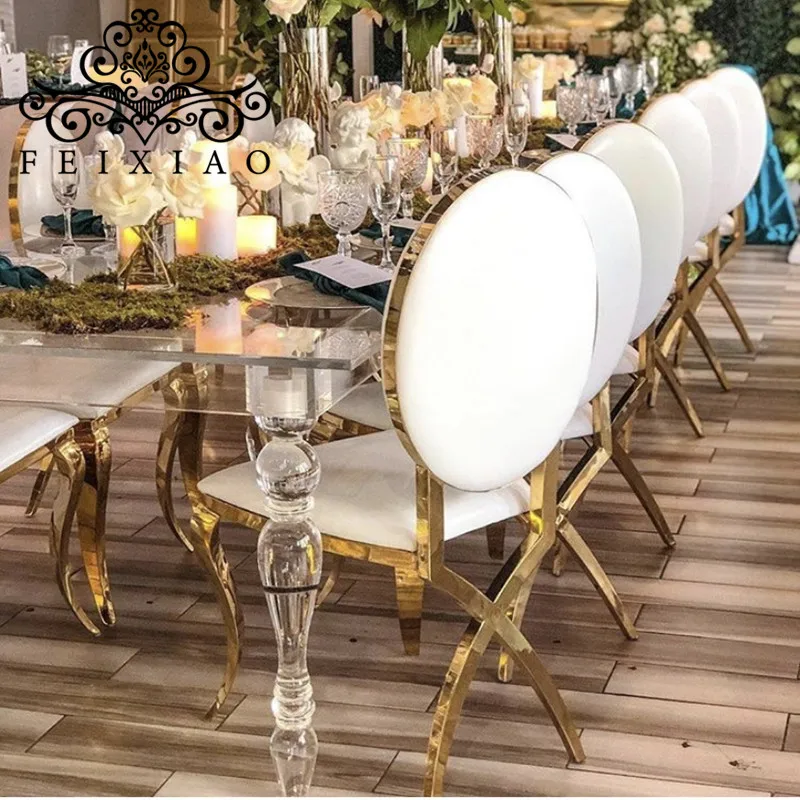 Фошань, оптовая продажа, Свадебный роскошный детский стул с золотой рамкой из нержавеющей стали