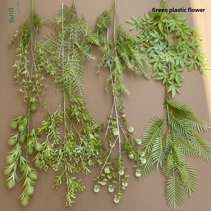 Direct Factory Sale High Quality Dark Green Silk Flowers Arrangement for Wedding and Christmas Forest Style Events