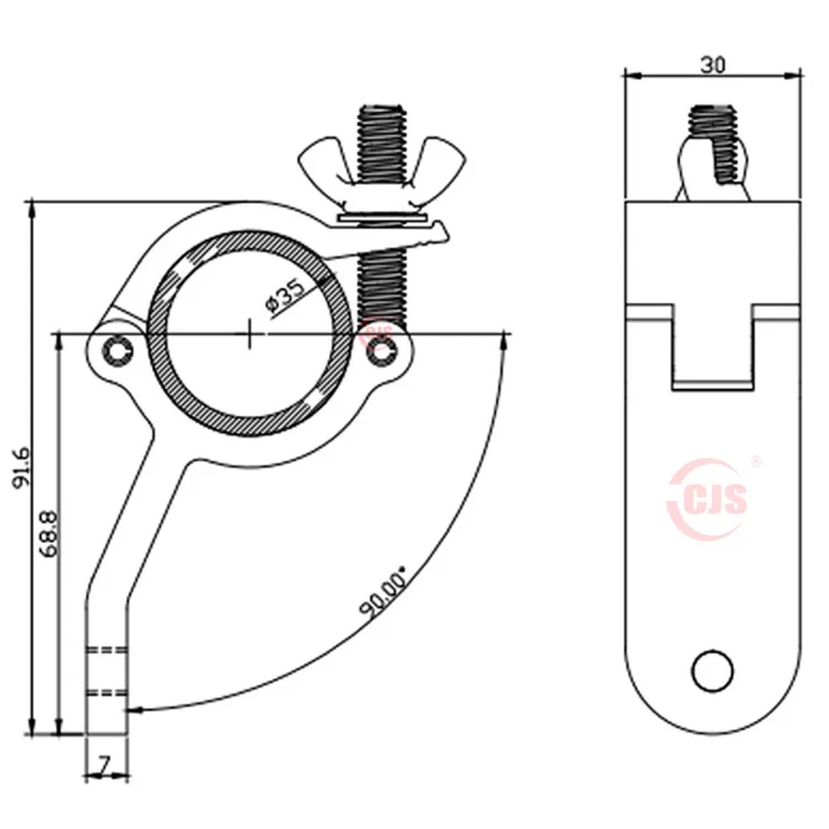Y hook Fits 32mm to 35mm OD Tubing Small Size adjustable clamp