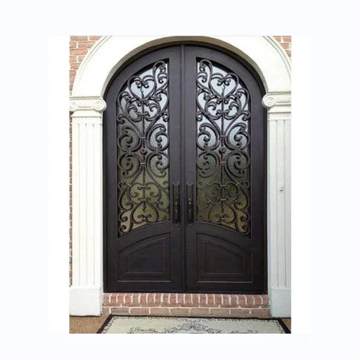 Stainless Steel Iron Entry Door Thermal Break Wrought Iron Door Exterior Entrance Door For House