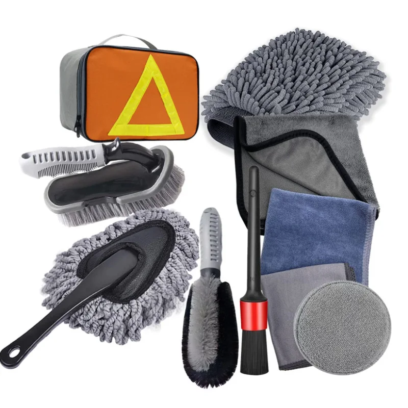 Car wash tool brush set 10-piece set car tire wheel brush encryption car wash brush set