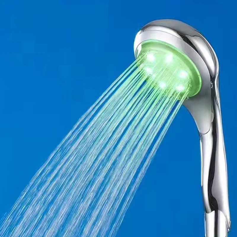 hot selling cixi plastic toilet hydroelectric power without battery 3 colors change led handheld shower