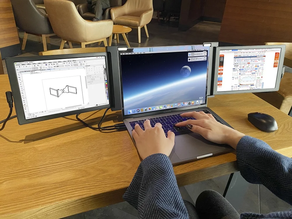 Оптовая продажа с фабрики 13 3 дюймов FULL VIEW HDR10 IPS USB Type C 1080P FHD портативный ноутбук тремя экранами для