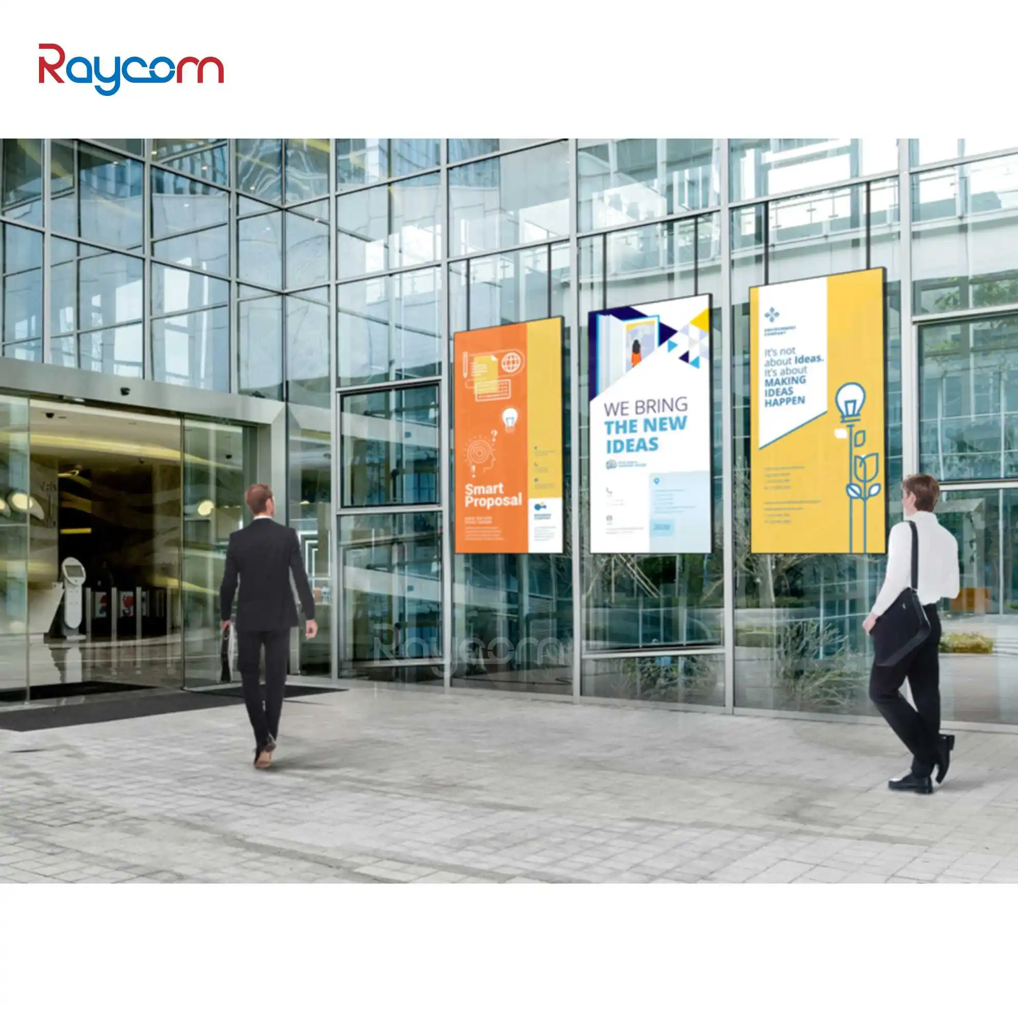 Raycom Wall LED Display Mounted Digital Signage Wifi Android Internet Lcd Advertising Display Player Smart Ad Display for Store