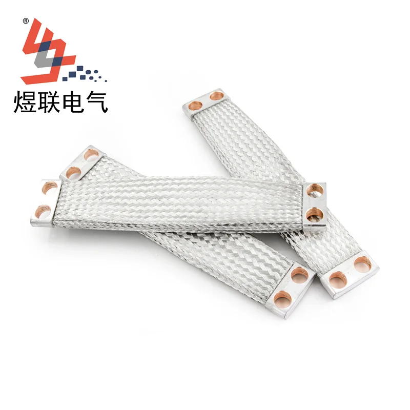 Manufacturer custom bonding leads jumper braided copper flexible connector busbar tinned braid earth shunt