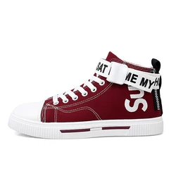 Moyo Fashion Black Canvas Shoes Teenager Casual Sneakers Summer High Top Skateboard Shoes Men Shoes