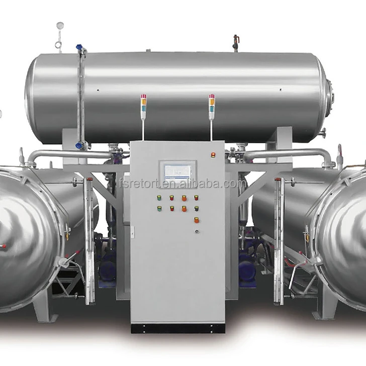 industrial three tank water spray retort machine  autoclave sterilization retort sterilizer  for Sweet Corn Milk Pouch