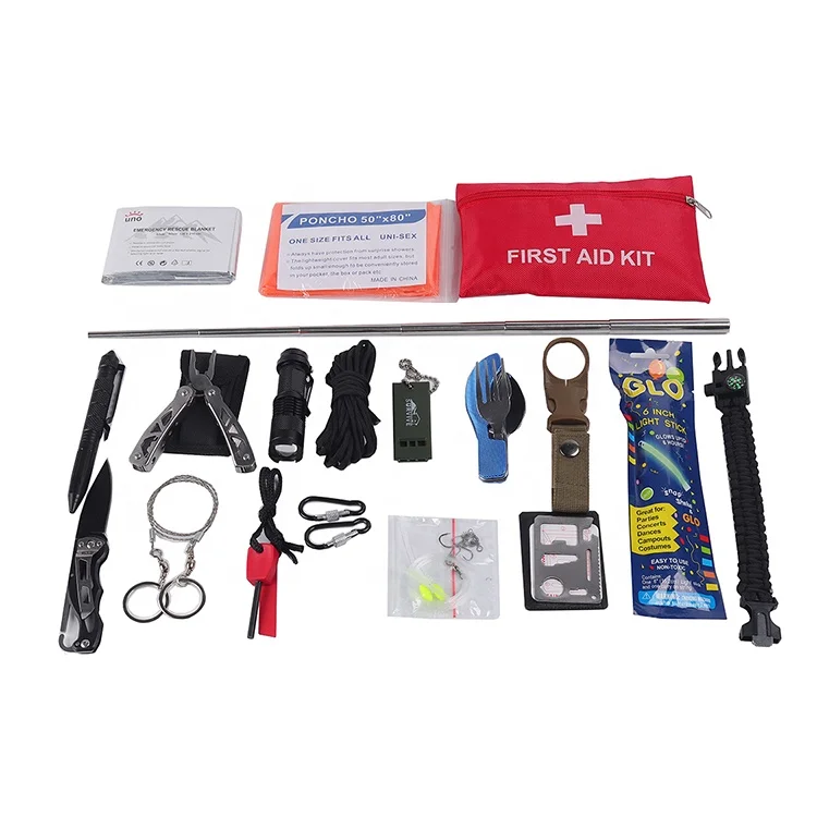 Hot selling Outdoor Sports First Aid Kit IFAK Customize Logo Survival Kit Emergency Kit with Camping Supplies