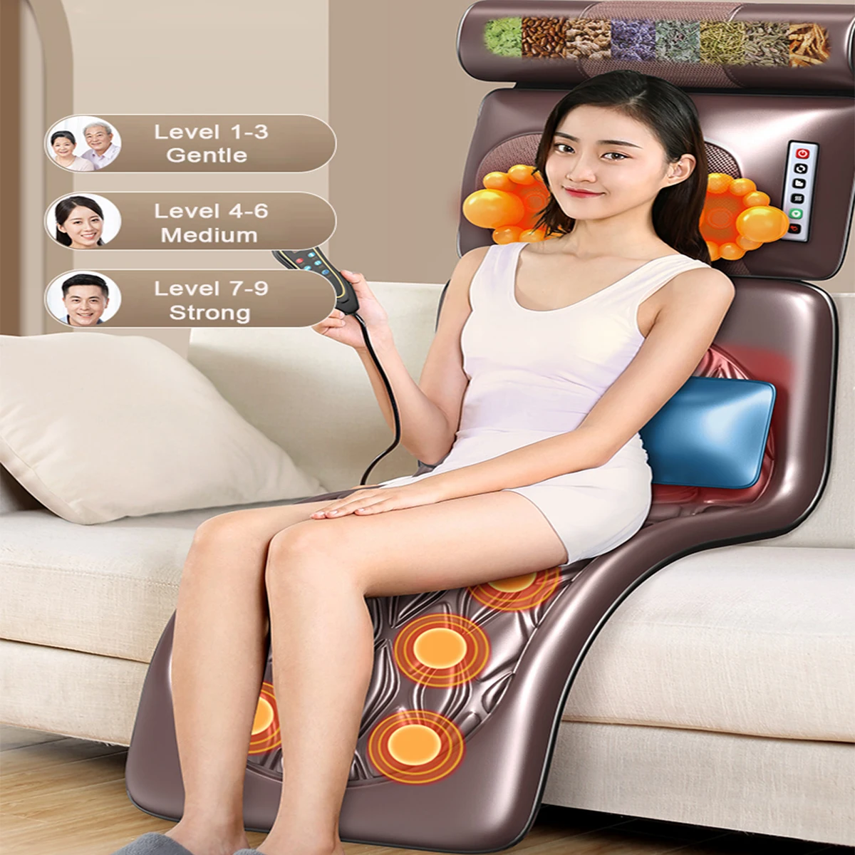 Standard Size Shiatsu Full Body with Vibrate Memory for Neck and Waist Application Massage Mattress