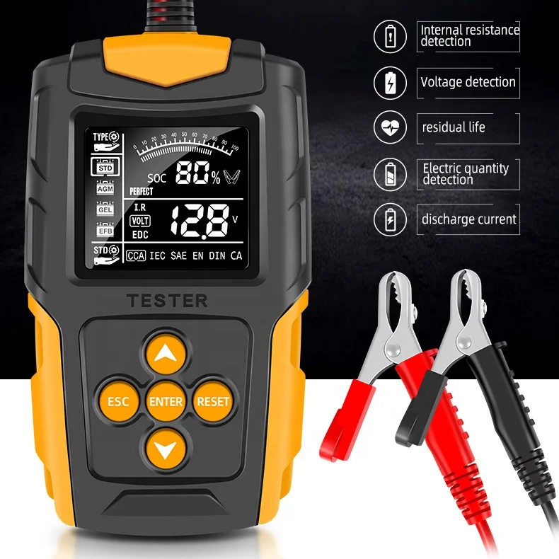 Новинка, Лидер продаж, тестер автомобильного аккумулятора, 12 В, 24 В постоянного тока, анализатор емкости зарядного устройства, тестер нагрузки, тест системы запуска 40-2000CCA