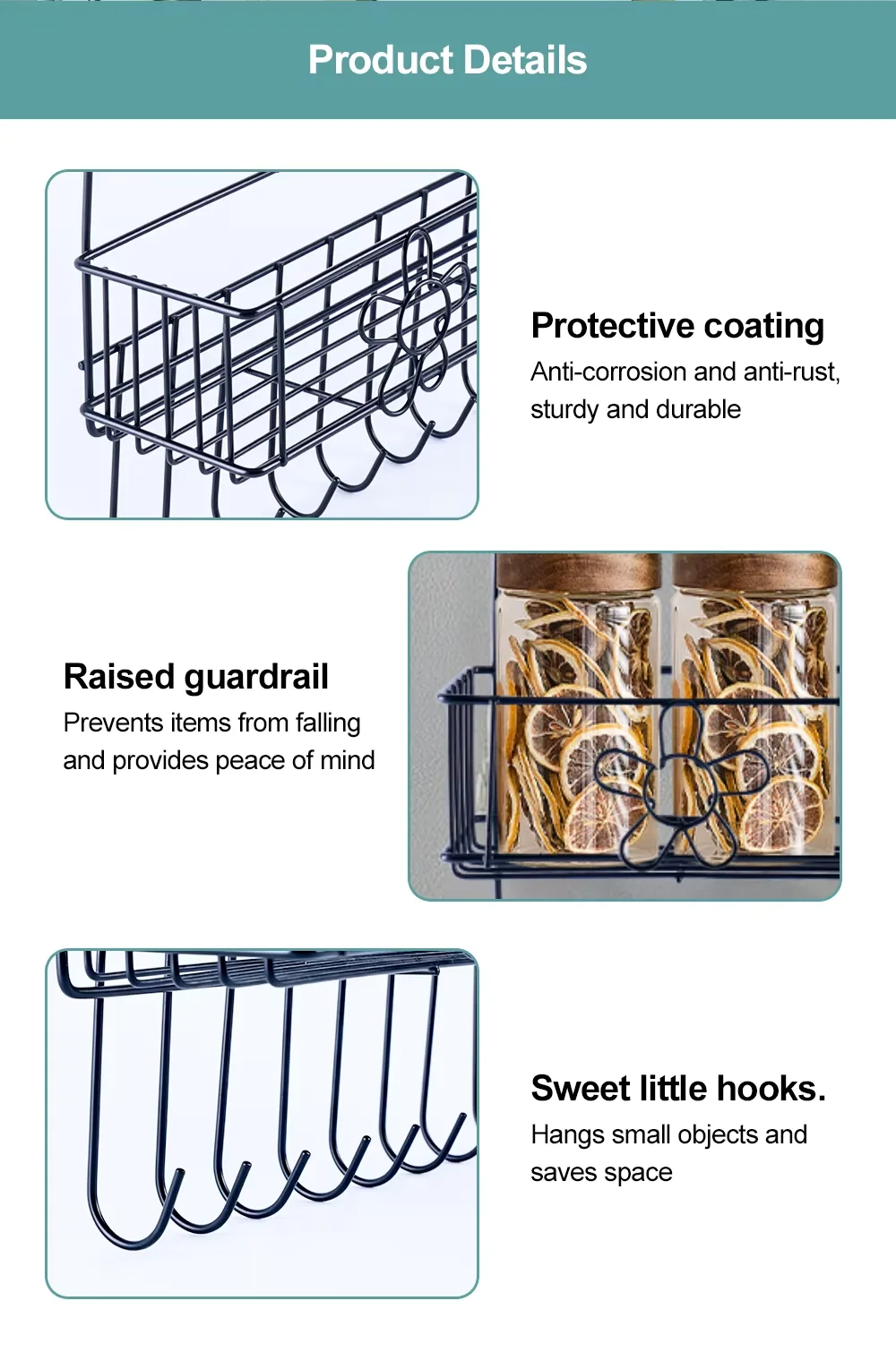 Hot Selling Metal Wire Refrigerator Hanging Basket Behind Door Storage Rack For Household