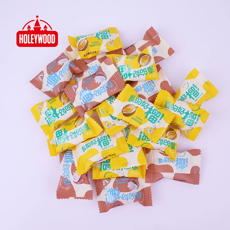 Holeywood 3D 12 г дуриан кокосовый вкус Мармеладные Конфеты фирменные китайские Халяльные мягкие фрукты кислый сахар сладкий фруктовый