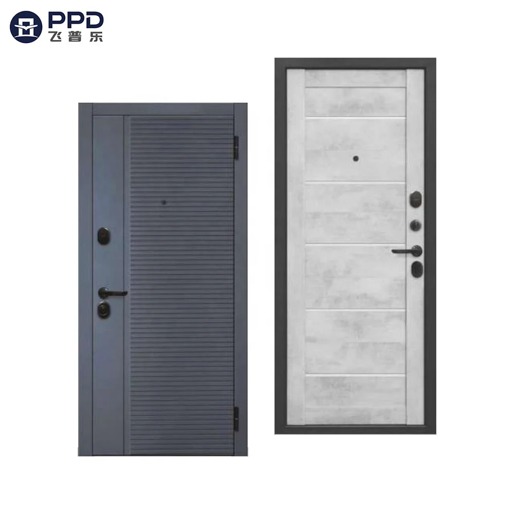 Most Popular Sales External Front Entry Door Sound Proof Russian Steel Security Doors Durable Main Entrance Metal Door