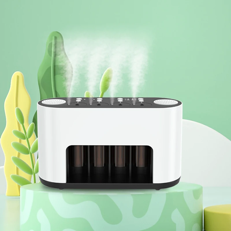 Smart Air Purifier With Essential oil Aroma diffuser Four Nozzles mist maker LED Light music speaker portable car oil diffusers