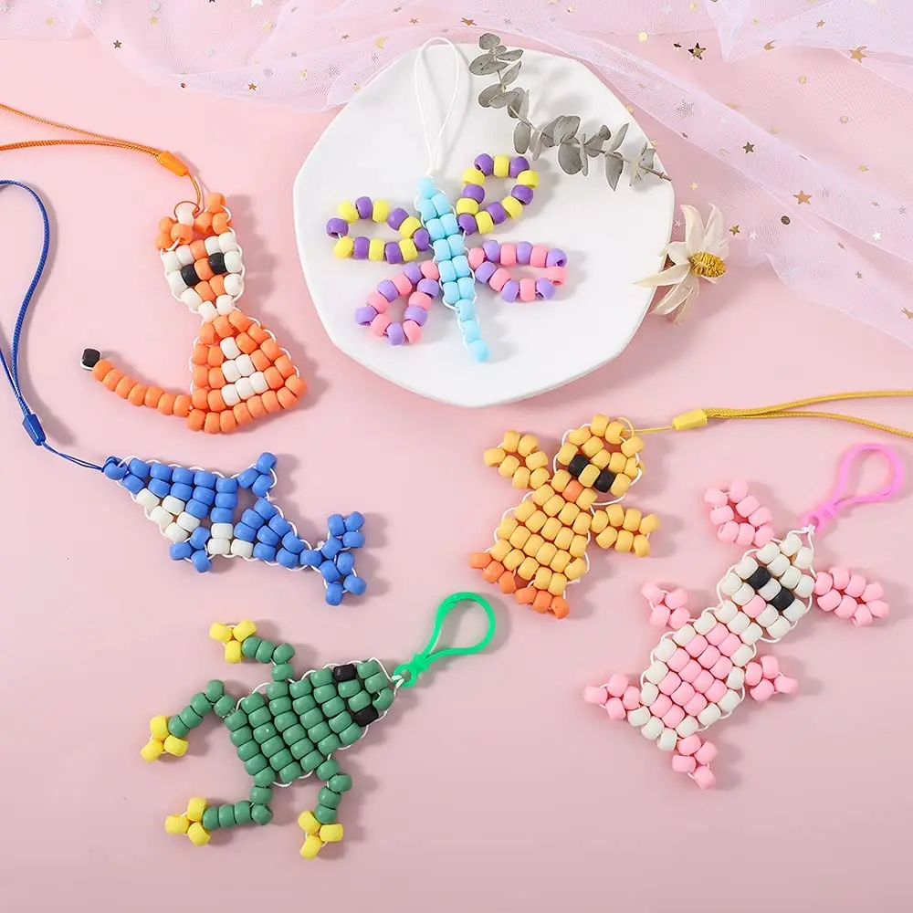 2600 pcs Pony Beads Kit Opaque Matte Rainbow Plastic Craft Multicolor Pony Beads with Elastic String and Storage