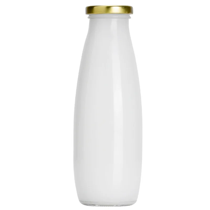 12oz 350ml 16oz 500ml 8oz Milk Juice maple syrup glass bottle Beverage Bottle Milk Dairy Drinking Glass Bottle with metal Lids