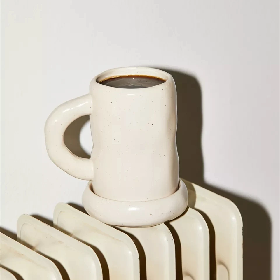 Elegant matte drinkware gift item big speckled mugs cheap handmade wholesale custom logo ceramic mug with saucer