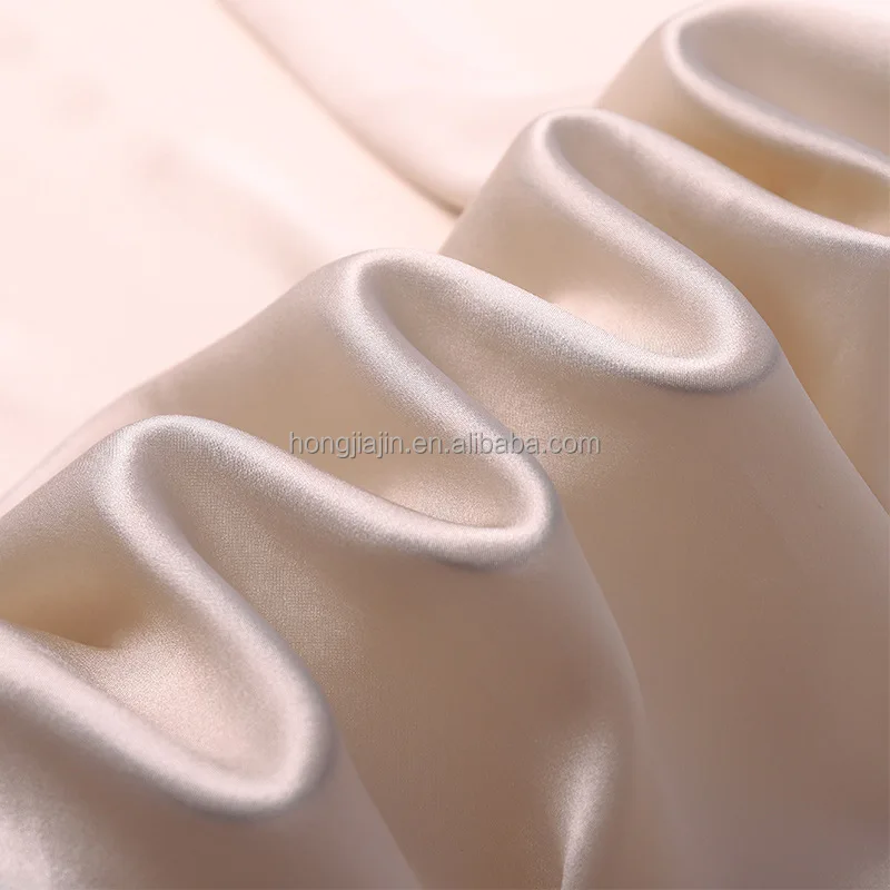 90% mulberry silk 10% spandex plain elastic satin heavy weight thick 22mm width 140cm for ceremonial dress,evening gown,bedding