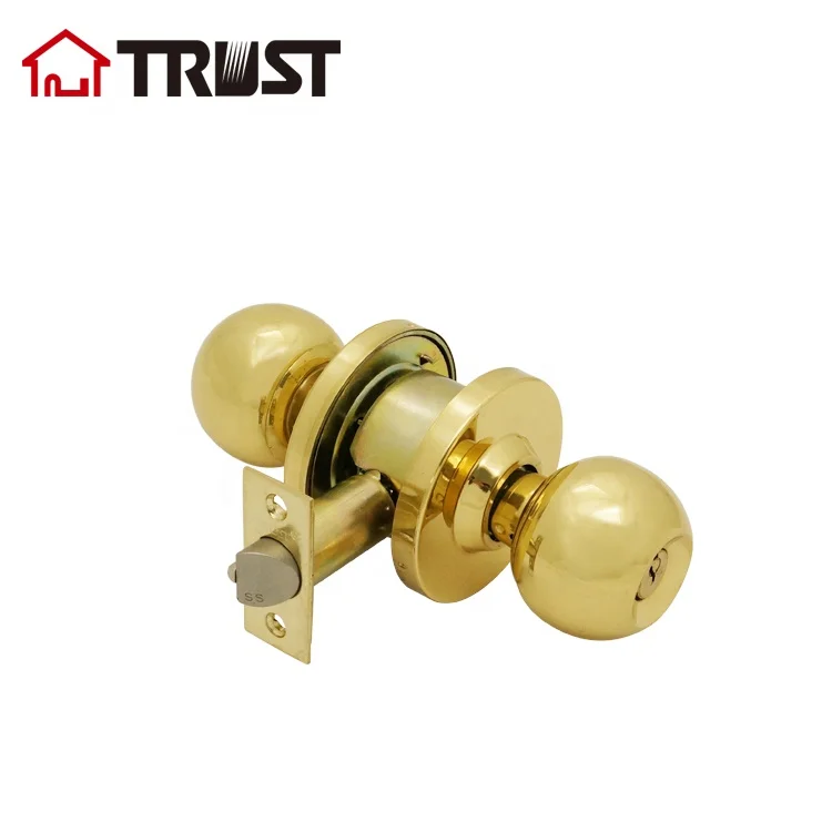 
TRUST 4371-PB Cylindrical Door Knob ANSI Lockset Lock With Factory Price 