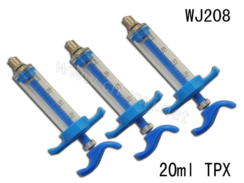 10ml 20ml plastic steel syringe valve blue veterinary syringe