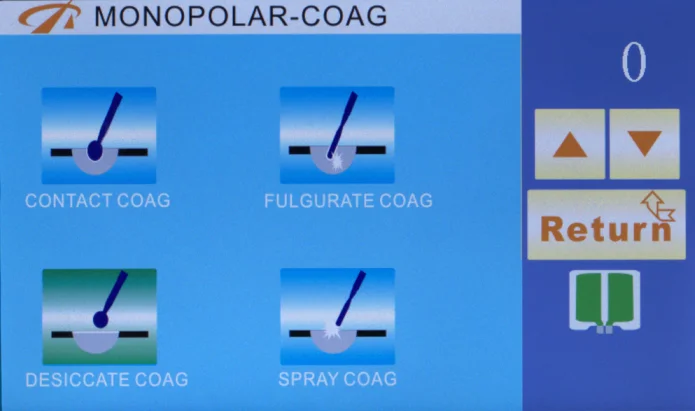 Large Touch Screen Medical Electrosurgical Unit Electrobisturi 400W Electrocoagulation Machine Monopolar Bipolar TURP