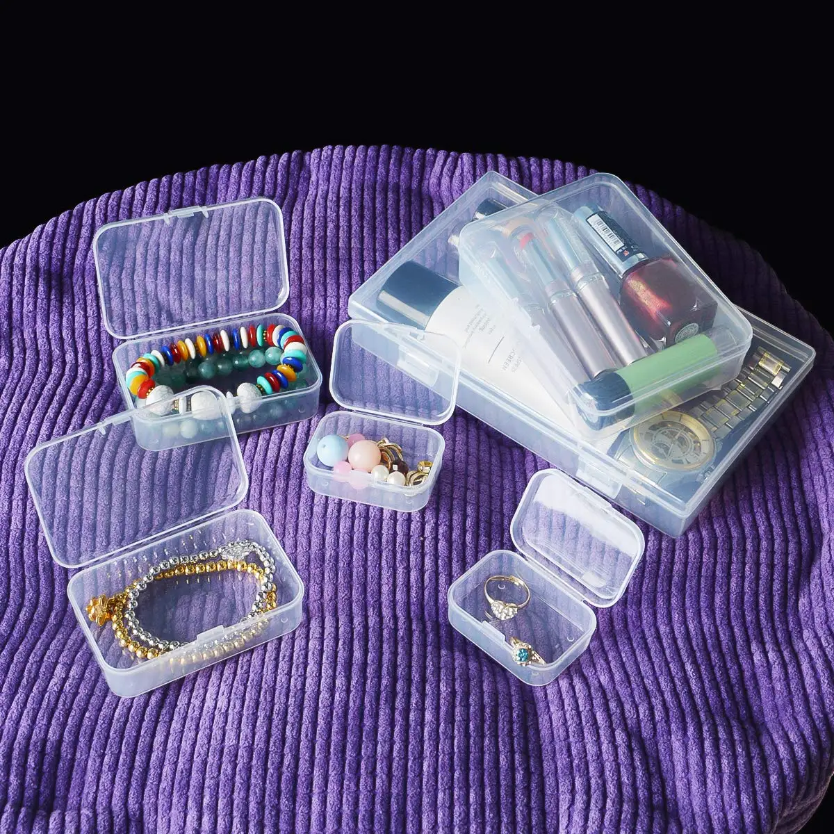 Custom Small Packing Case Transparent Portable Multi Purpose Small PP Material Boxes Clear Mini Storage Plastic Box for Jewelry