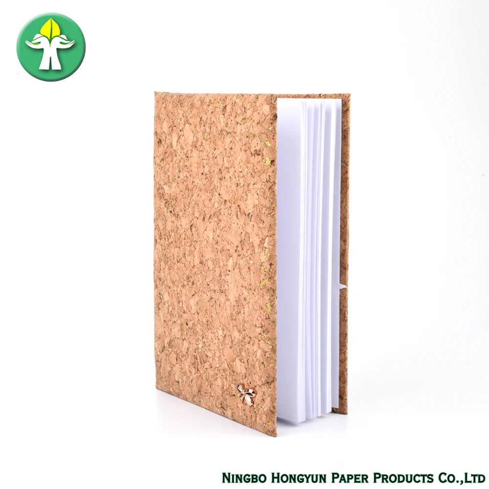 
Cork Material Cover Pattern Vintage Style Pu Leather Notebook Hardcover A5 Journal with Metal Tag 