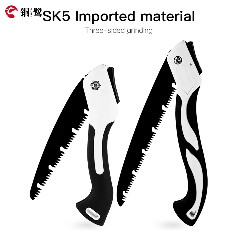 KEGRET 300mm Household Cutting Tools SK5 Steel Blade Soft Rubber Handle Collapsible Sharp Folding Hand Saw for Woodwork