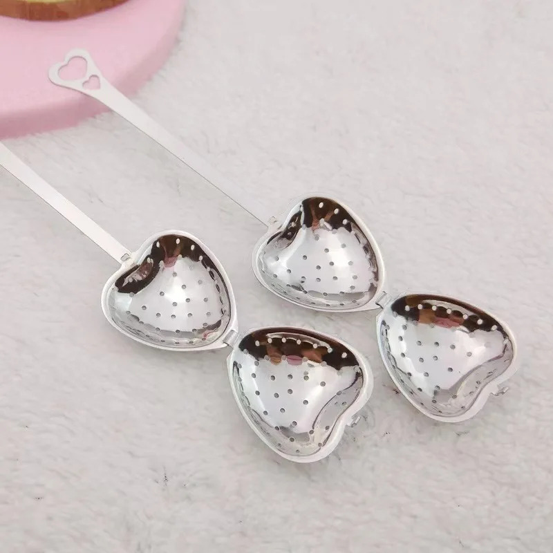Factory Direct ladle with handle Stainless steel  Heart-shaped tea filter Tea infuser Spice coffee tea infuser