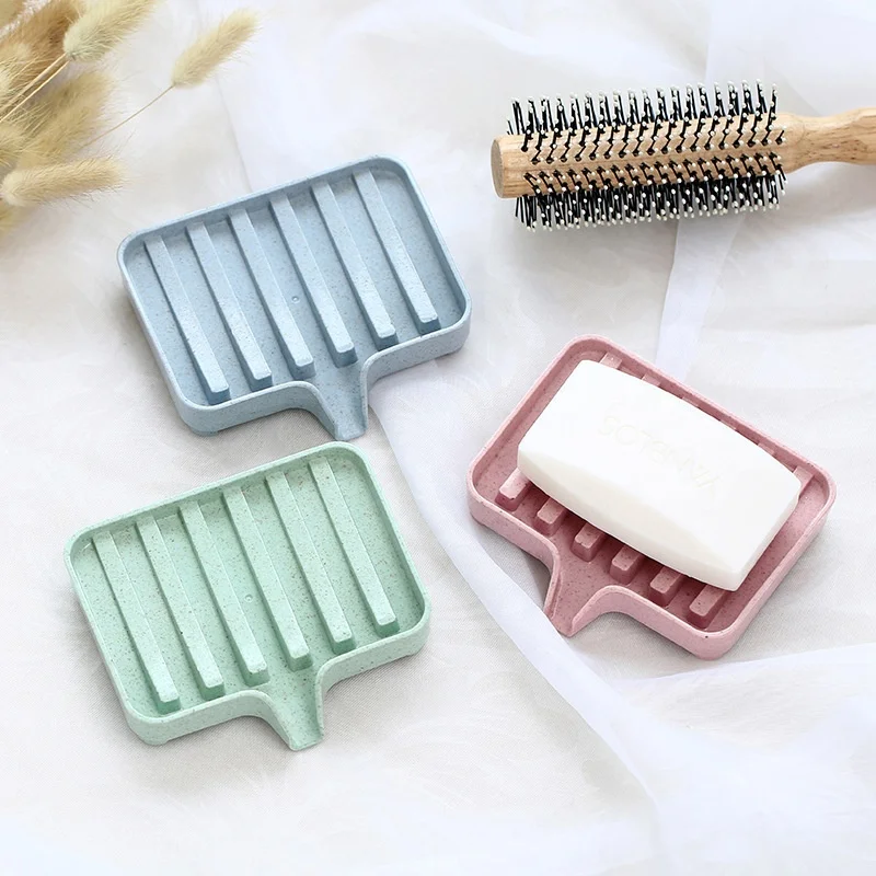 Creative environmentally friendly wheat straw drainable soap box bathroom soap rack toilet drain soap storage box