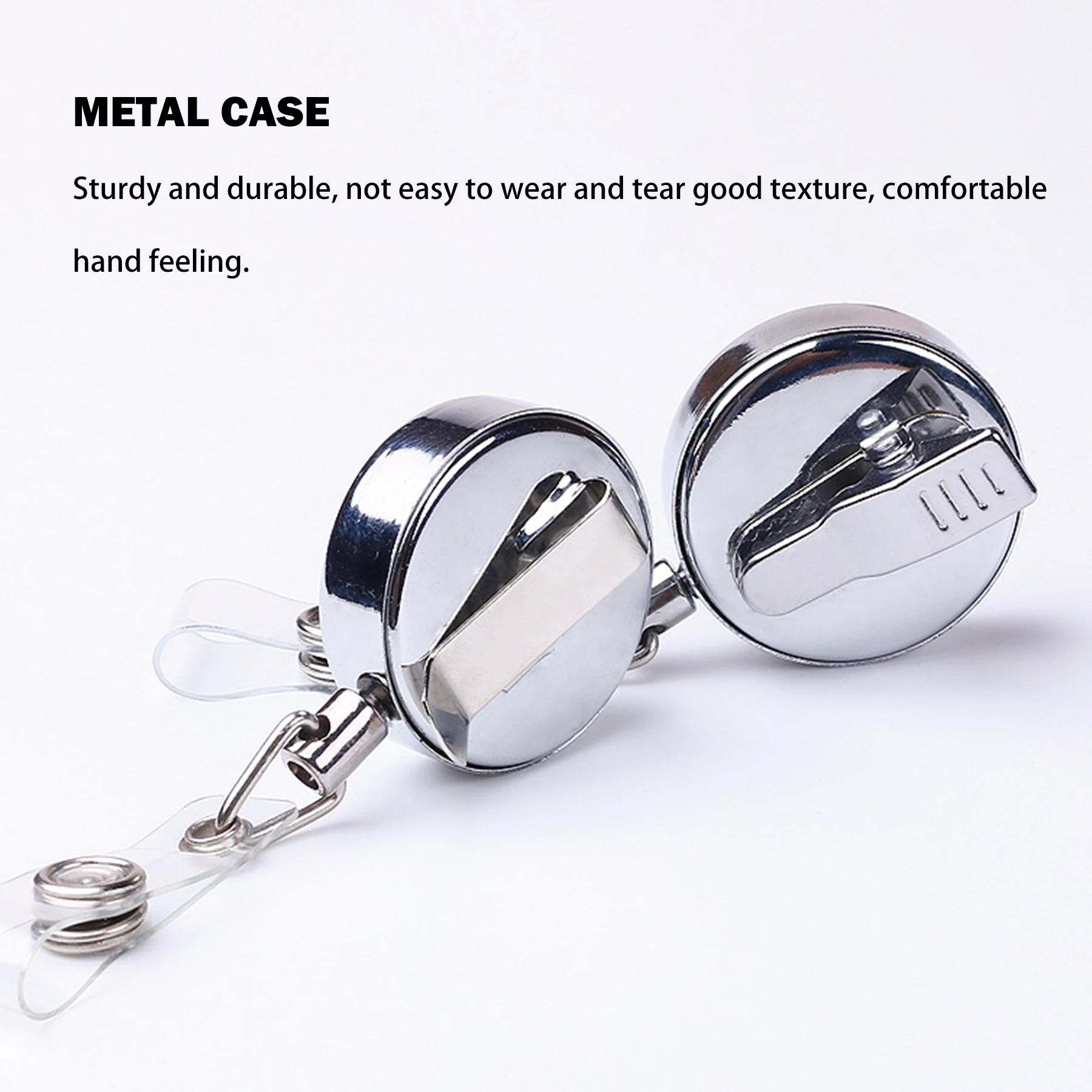32mm Silver Metal Retractable Badge Reel ID Name Card Alligator Buckle Clip Swivel Spring Clip for Badge Holding and Accessories