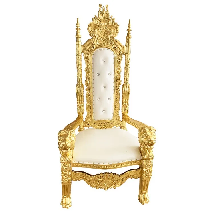 Royal Furniture Gold Metal Design King Throne Sofa Chair for Living Room Apartment Hospital Villa Event or Bar Use