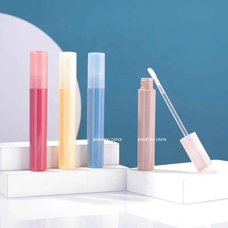 3ml custom blue red brown yellow empty slim round lip gloss containers tube  private logo label empty lip balm container