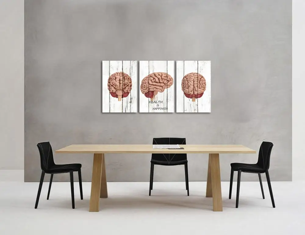 Neurology Wall Art Human Brain Painting Anatomy Art Clinic Office Wall Art Health Quote Prints on Canvas Doctor Present