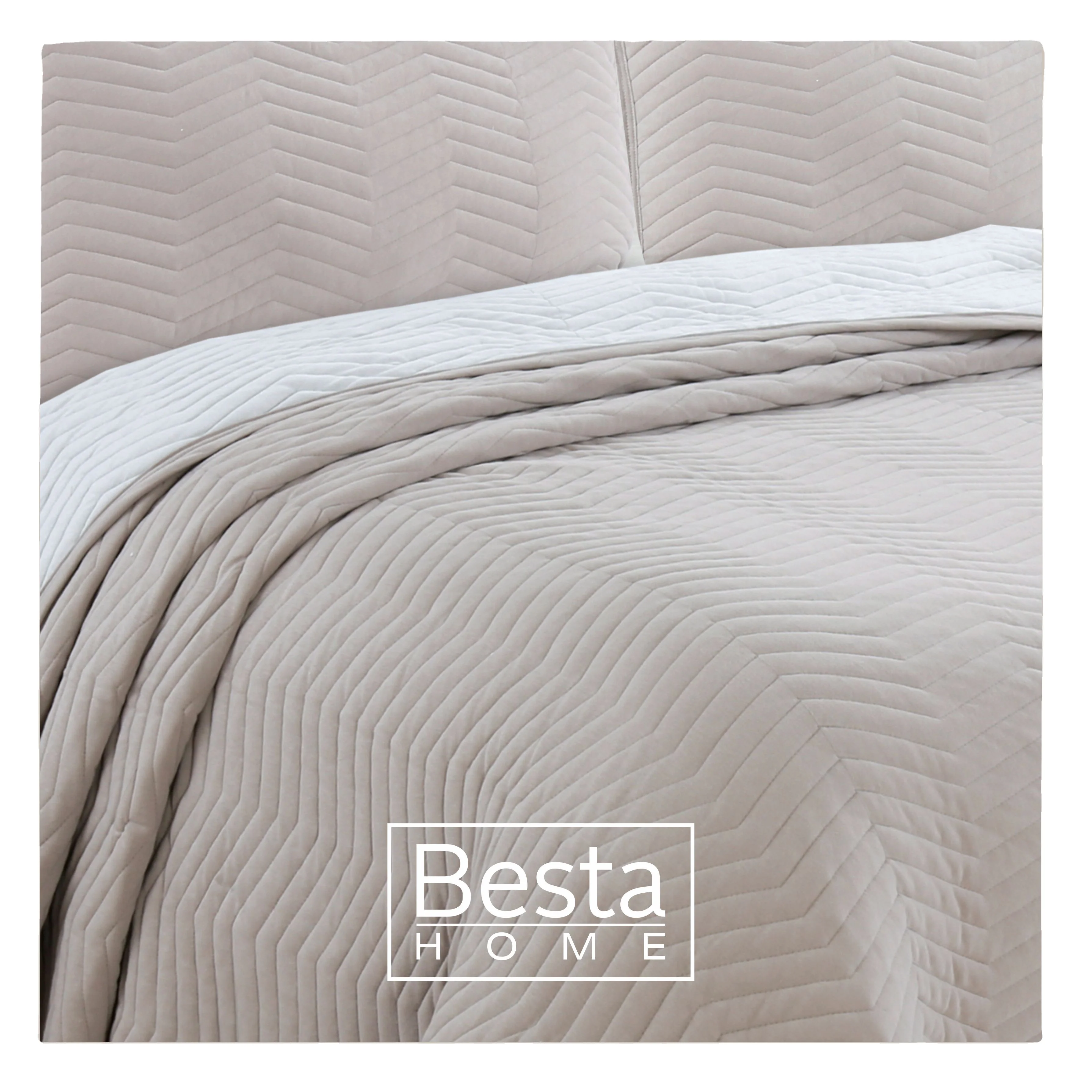 Besta Wholesale 3pcs Lightweight Geometric Pattern Filled Bedspread Coverlets Quilt Set For Hotels