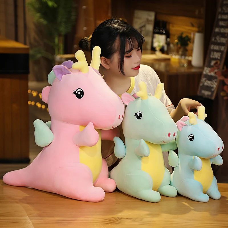 Factory Direct Wholesale Cute Stuffed Dragon Doll Plush Pillow Dinosaur Plush Toy Animal For Gifts Home Decor Bedtime Toys
