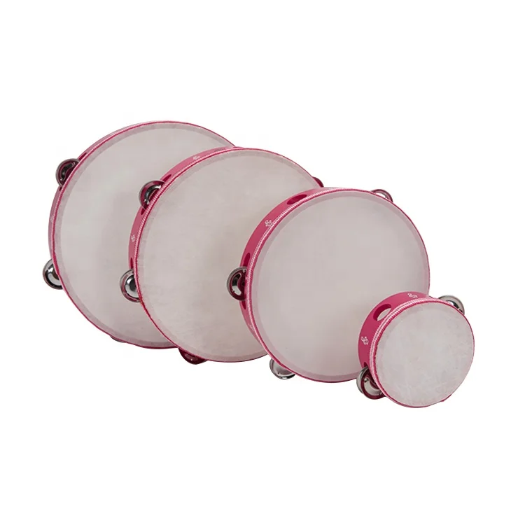 China wholesaler importer exporter Tambourine instruments Fake Sheepskin plastic tambourine With Color