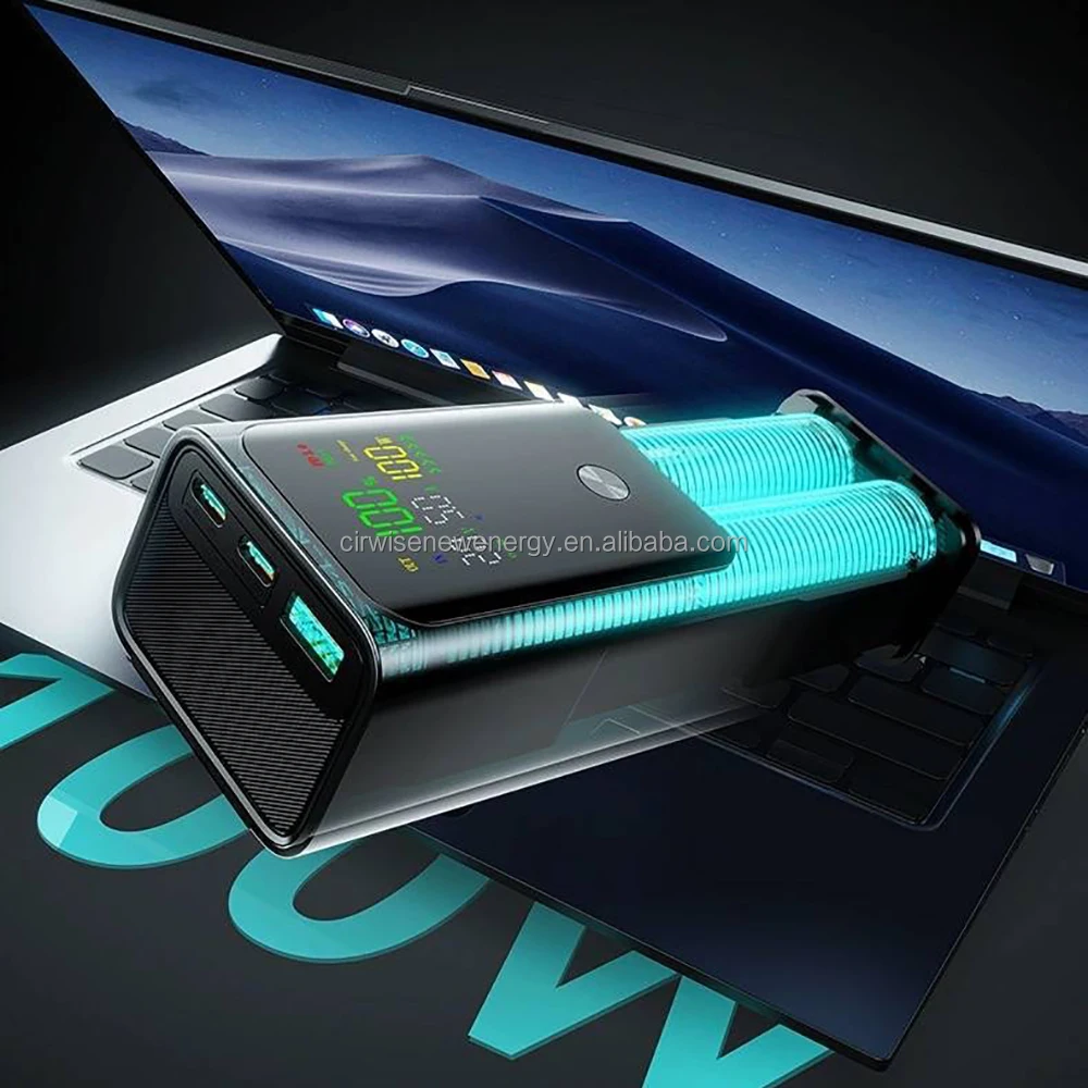 Nitride галлия PD 100 Вт двусторонней быстрой зарядки Power Bank Mac book 20000 мАч Аккумулятор для ноутбука iPhone Type-C портативное зарядное устройство