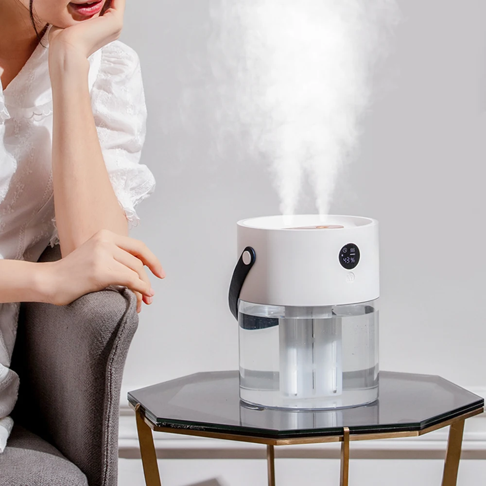 2020 newest product 2.0L capacity colorful LED lights double nozzle ultrasonic air humidifier for plants