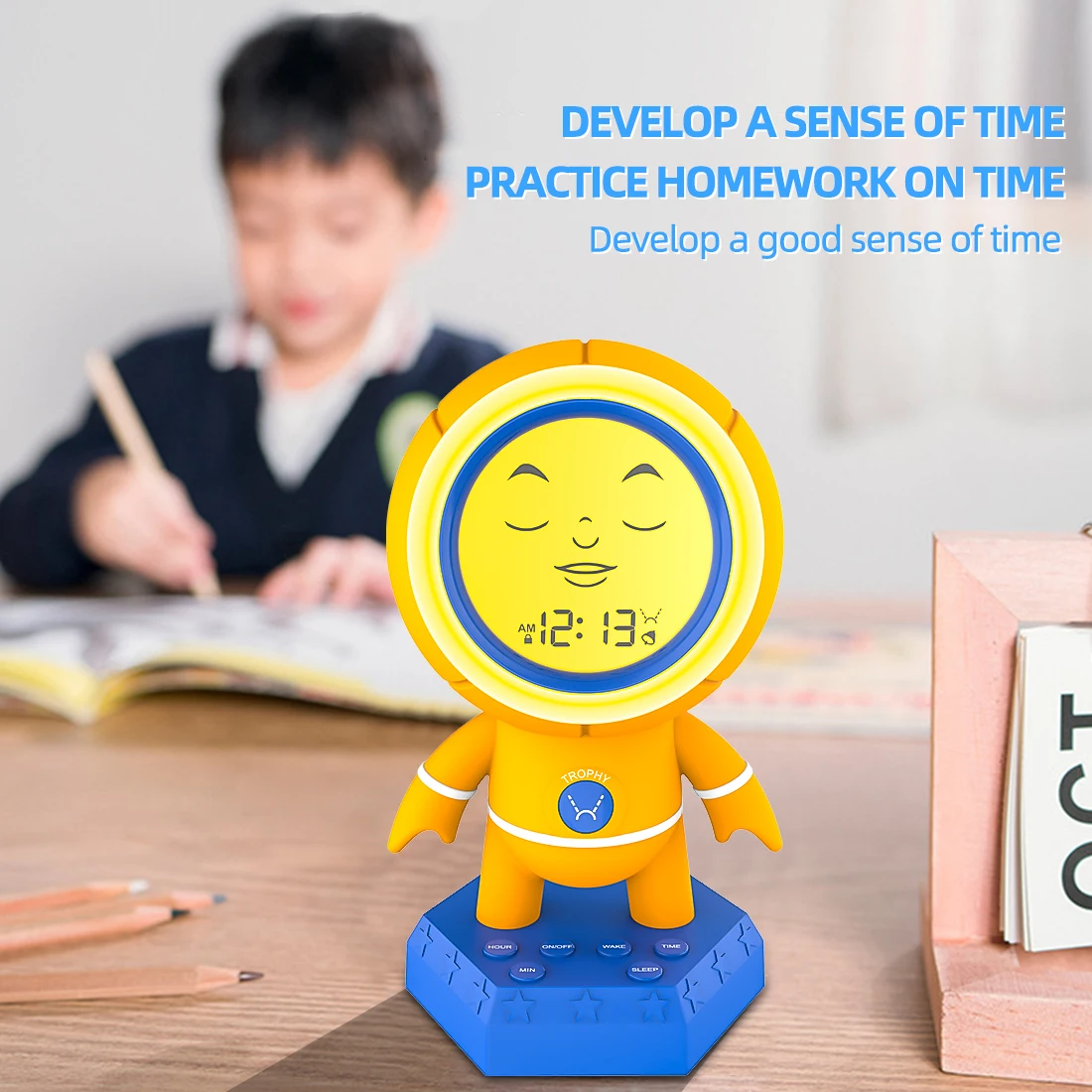 Led Digital Clock Fashion Electronic Clock Pattern trophy Projection Alarm Clock Digital