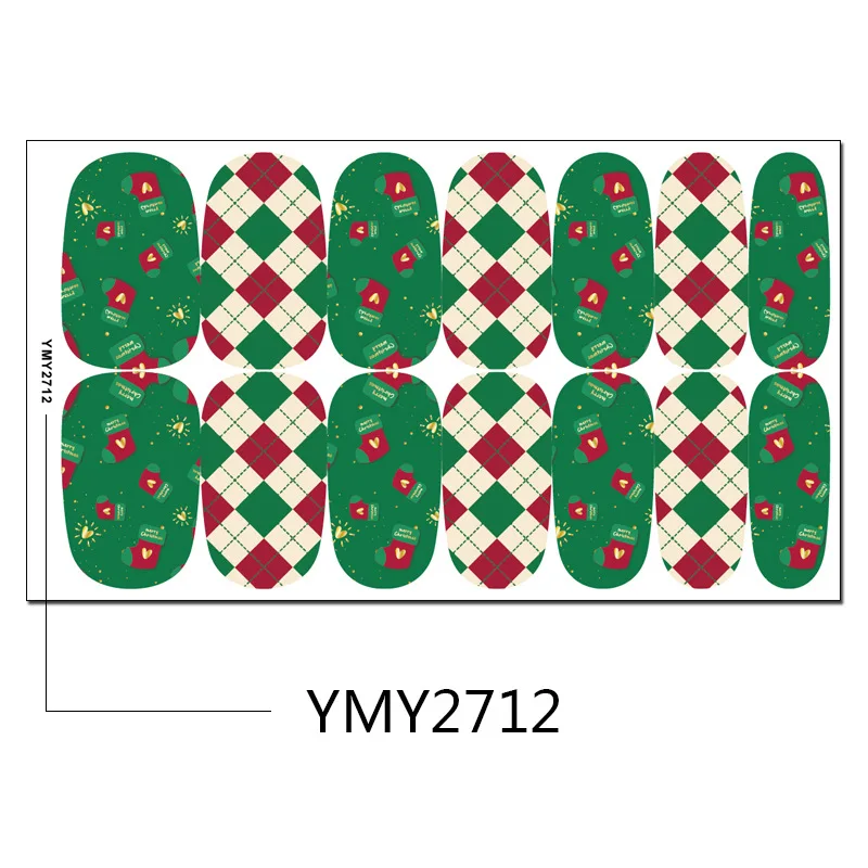 Christmas paper stickers 3d luxury Gel Polishing strips Designer Art Wrap Nail stickers