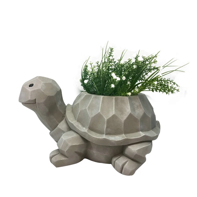 The outdoor garden imitates cement fiberglass plant pots animal pots for plants