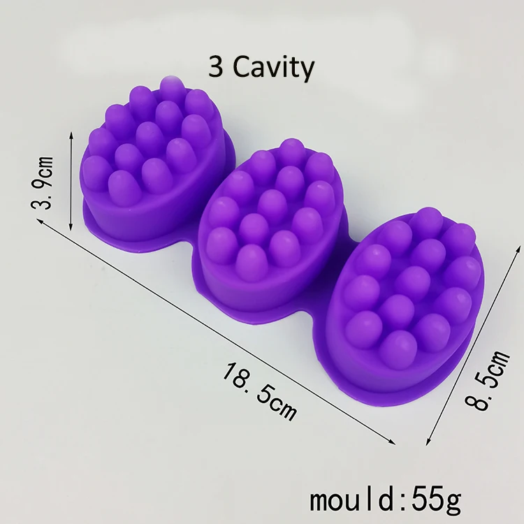 1/2/3/4/6/9 cavity Massage Silicone Molds 3D Silicone Massage Bar Soap Molds for DIY handmade soap