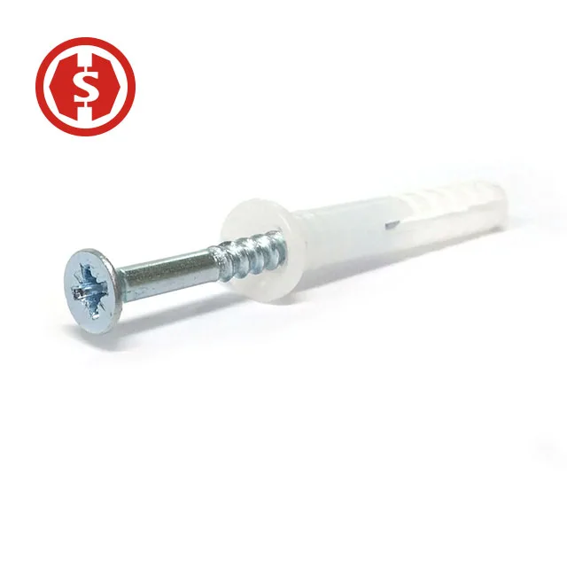 Fish shape PE nylon plastic expansion Anchor Bolt with screw inside For Structure