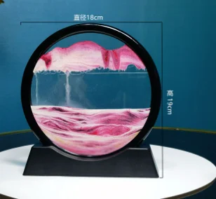 7/12inch Round Quicksand Painting 3D Hourglass Moving Sand Picture Home Decoration Ornament