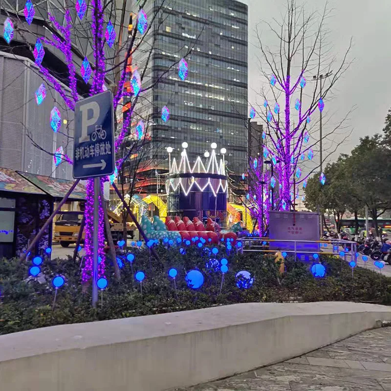 Custom Fantasy colors LED Lights Christmas Tree Decoration Colorful Diamond-Shaped Lights for Garden Yard Decoration