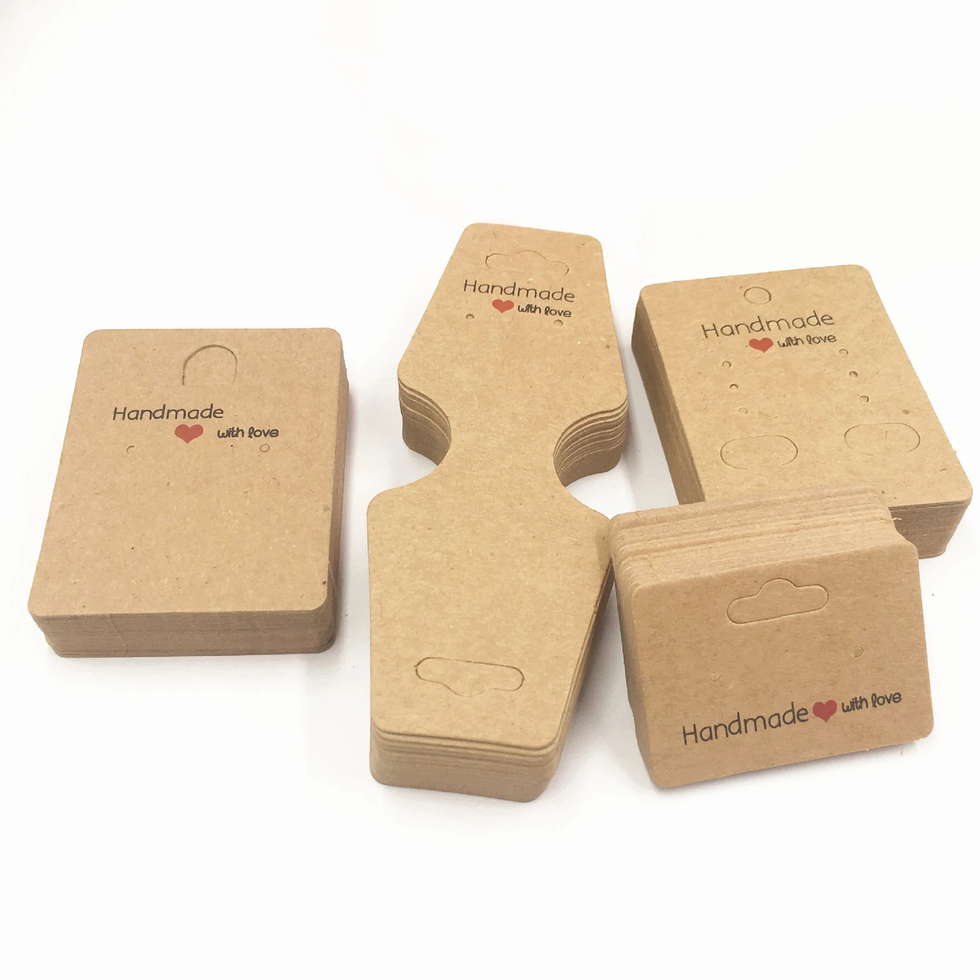 Earring Display Card Blank Kraft Paper Tags for DIY Ear Necklace Jewelry Selling Small Business Packaging Supplies