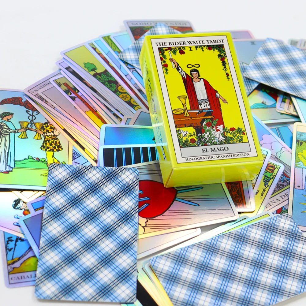 Laser Tarot Deck Beginner Custom Printing Silver Gilded English Quality Tarot Cards With Guidebook