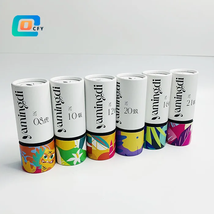 CFY Custom luxury perfume Packaging tube cosmetic box essential oil paper tube packaging for 10ML 15ML 30ML bottle cylinder tube
