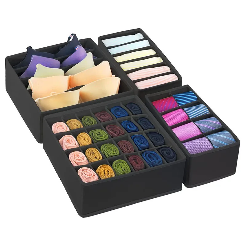 Fashion 24+8+7+6 grids 4 set bra sock fabric drawer divider underwear organizer